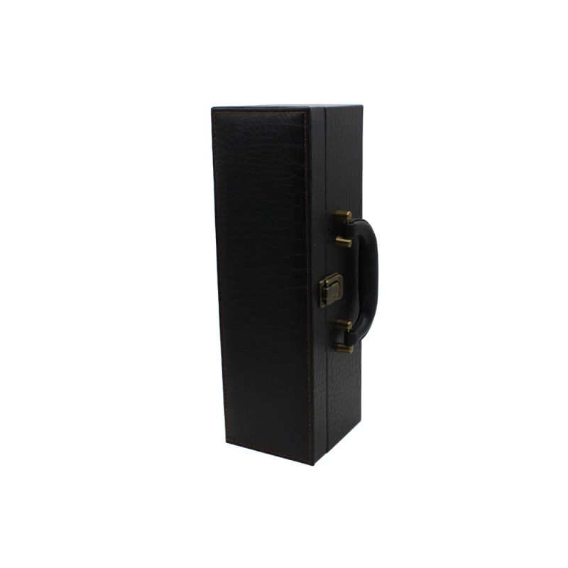 CFWB5 - Caixa de Vinho 1 garrafa preta textura