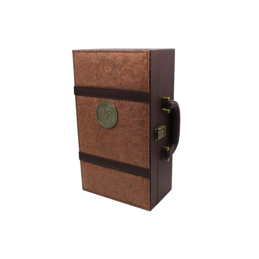 CFWB41 - Caixa de Vinho 2 garrafas castanha