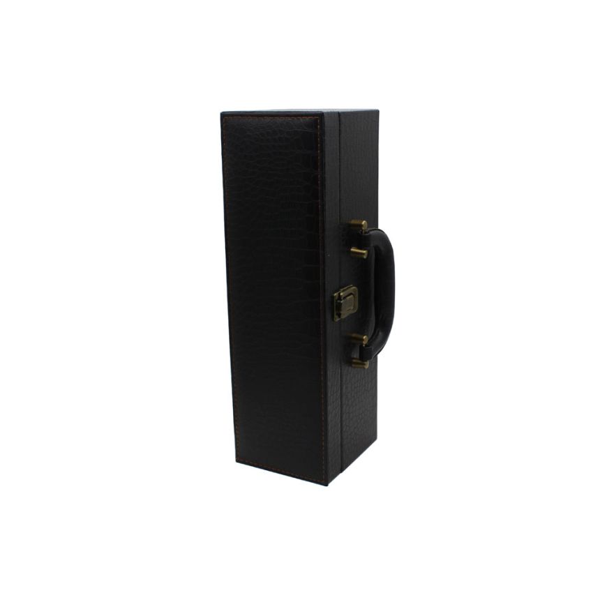 CFWB5 - Caixa de Vinho 1 garrafa preta textura