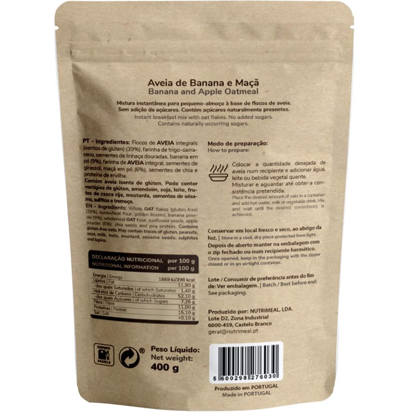 Aveia de Banana e Maçã Meal4You 400g
