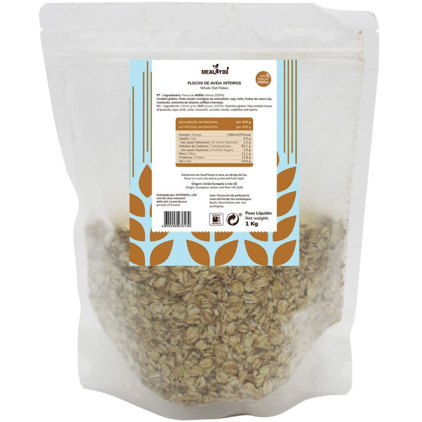 Flocos de Aveia Inteiros Meal4You 1Kg