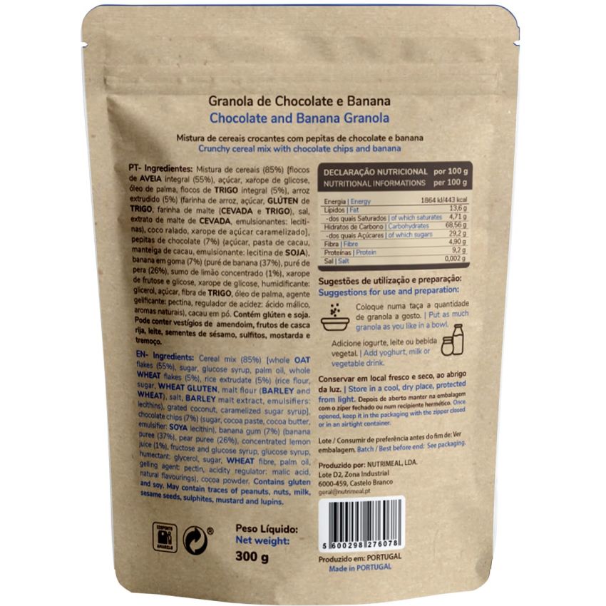 Granola de Chocolate e Banana Meal4You 300 g