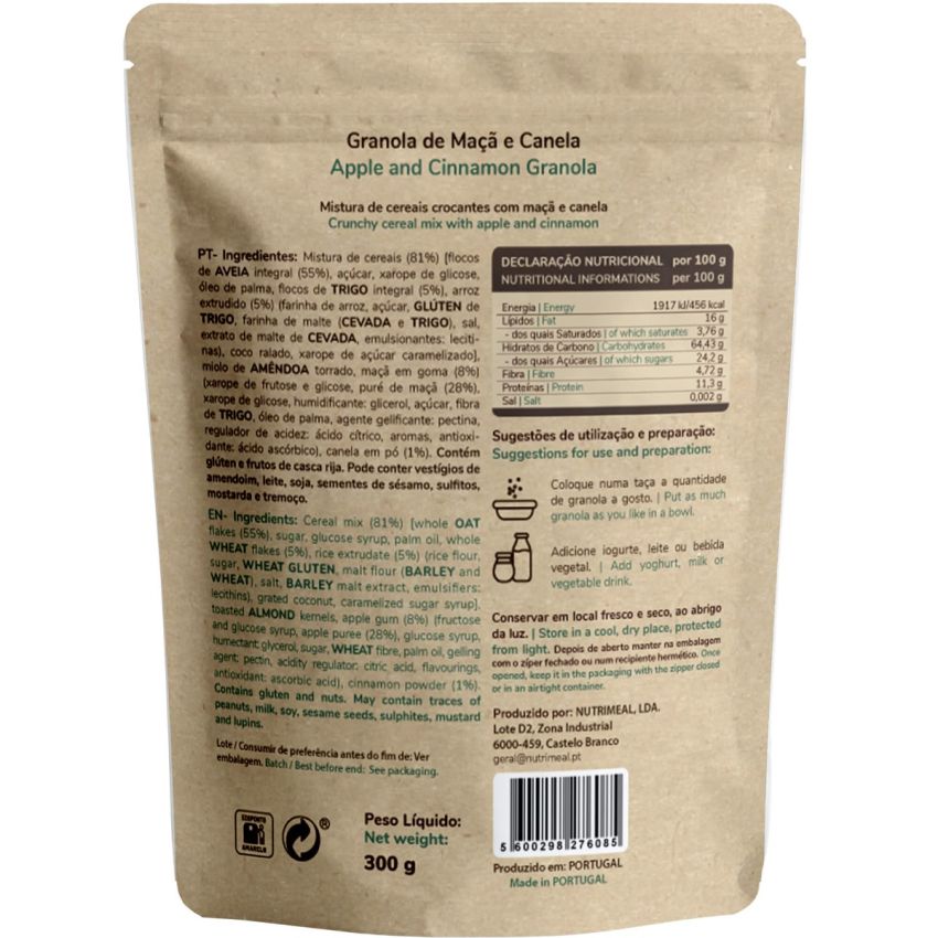 Granola de Maçã e Canela Meal4You 300 g
